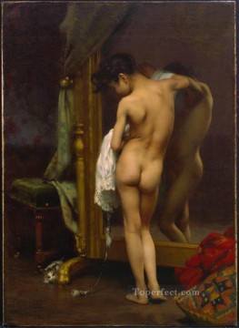  paul canvas - A Venetian Bather nude painter Paul Peel